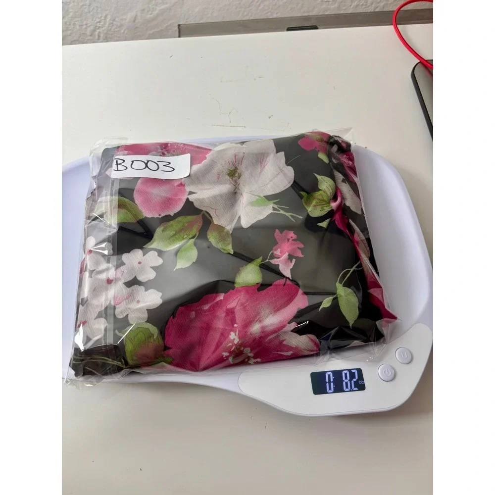 Black Floral Midi Skirt Women's Sz PM Flowy Ruffle Hem Boho Cottage Prairie - Picture 14 of 14